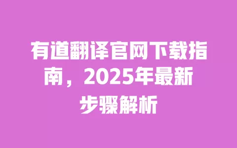 有道翻译官网下载指南,2025年最新步骤解析 一